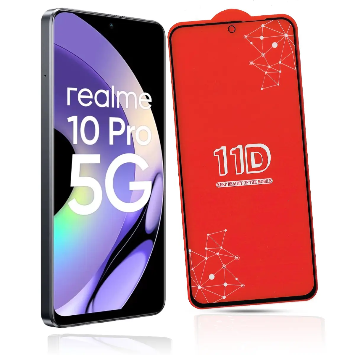 10-PRO-11DF 11D Tempered Glass for Realme 10 Pro 5G (Pack of 2) | Reddmart - Image 1
