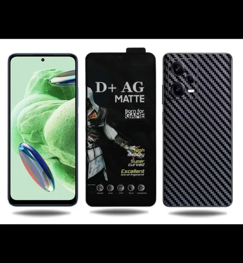 D+ Matte Tempered Glass + 3D Back Skin for Redmi Note 12 5G | Reddmart - Image 1