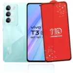 11D Tempered Glass + 9H Lens for Vivo T3 5G (Pack of 2) | Reddmart