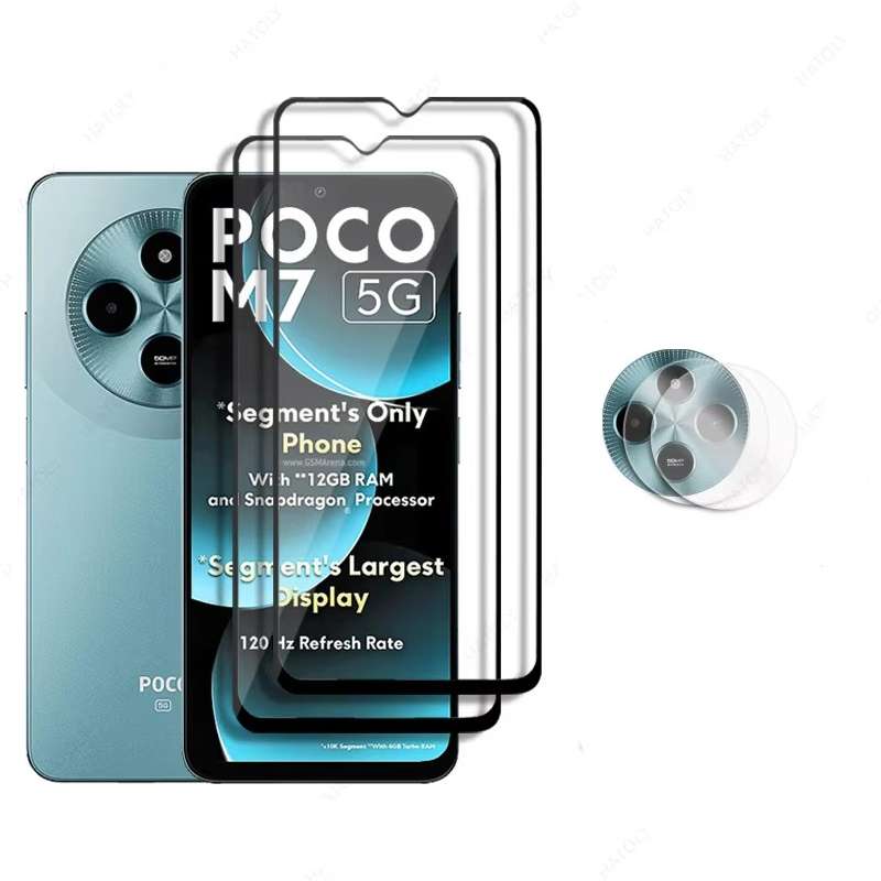 poco-m7-front 11D Tempered Glass for POCO M7 5G (Pack of 2) | Reddmart - Image 1